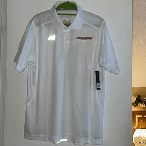 NWT New Balance White Alvernia University Lacrosse Athletic Polo Size: Medium